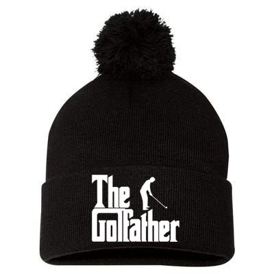 The Golfather (Golf Father) Gift For Dad Father's Day Pom Pom 12in Knit Beanie