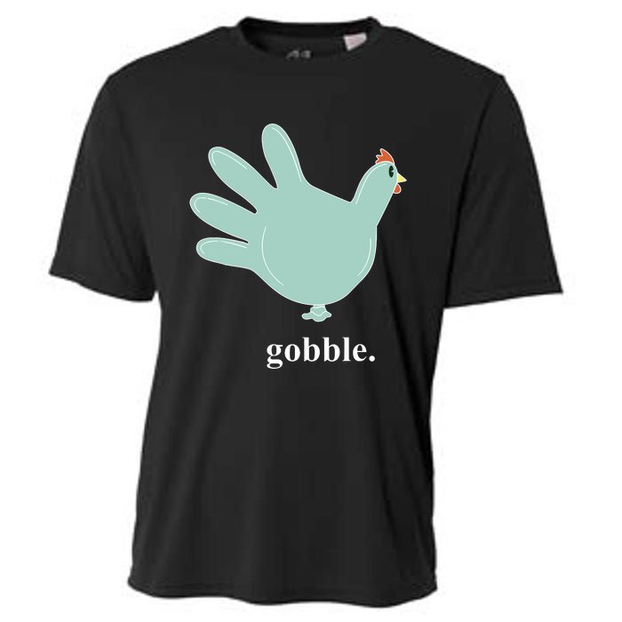 Turkey Glove Gobble Thanksgiving Thankful Nurse Cooling Performance Crew T-Shirt