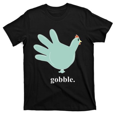 Turkey Glove Gobble Thanksgiving Thankful Nurse T-Shirt