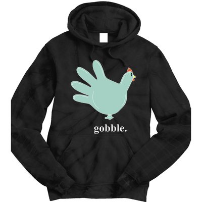 Turkey Glove Gobble Thanksgiving Thankful Nurse Tie Dye Hoodie