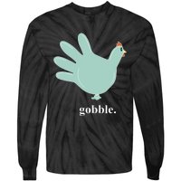 Turkey Glove Gobble Thanksgiving Thankful Nurse Tie-Dye Long Sleeve Shirt