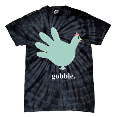 Turkey Glove Gobble Thanksgiving Thankful Nurse Tie-Dye T-Shirt