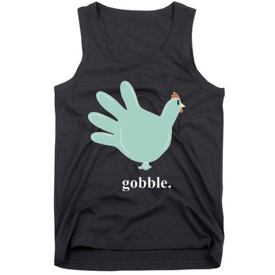 Turkey Glove Gobble Thanksgiving Thankful Nurse Tank Top