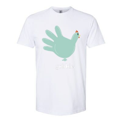 Turkey Glove Gobble Thanksgiving Thankful Nurse Softstyle CVC T-Shirt