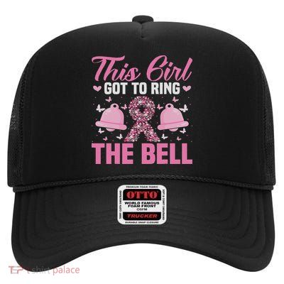 This Girl Got To Ring The Bell Breast Cancer Awareness High Crown Mesh Back Trucker Hat
