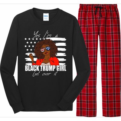 Trump Great Gift Merica Glasses Yes Im A Black Trump Supporter Gift Long Sleeve Pajama Set