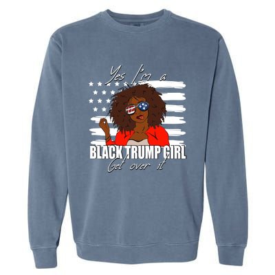 Trump Great Gift Merica Glasses Yes Im A Black Trump Supporter Gift Garment-Dyed Sweatshirt