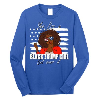 Trump Great Gift Merica Glasses Yes Im A Black Trump Supporter Gift Long Sleeve Shirt