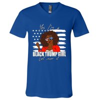 Trump Great Gift Merica Glasses Yes Im A Black Trump Supporter Gift V-Neck T-Shirt