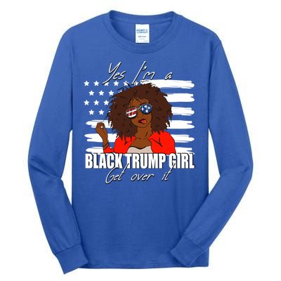 Trump Great Gift Merica Glasses Yes Im A Black Trump Supporter Gift Tall Long Sleeve T-Shirt