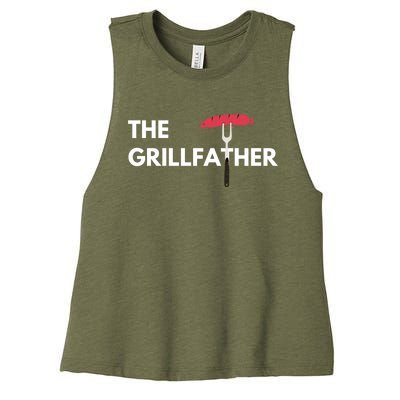 The Grillfather Grilling Bbq Christmas Clothing Gift Women's Racerback Cropped Tank