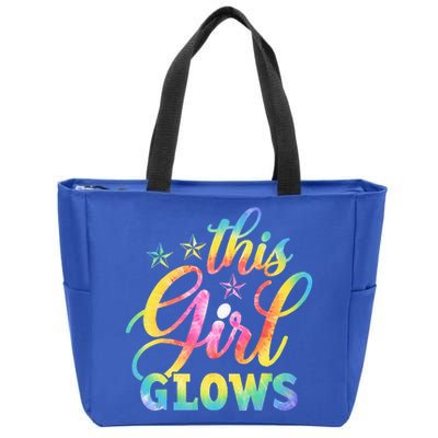 This G.irl Glows for Tie Dye 80s Themed Disco Zip Tote Bag