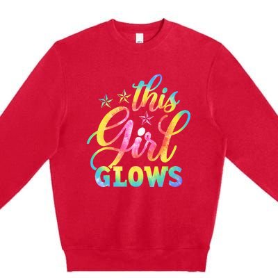 This G.irl Glows for Tie Dye 80s Themed Disco Premium Crewneck Sweatshirt