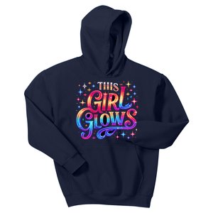 This Girl Glows 80s 90s Party Kids Hoodie