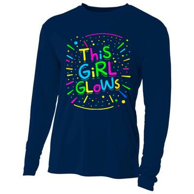 This Girl Glows For Tie Dye Bright Colors 80s And 90s Cooling Performance Long Sleeve Crew