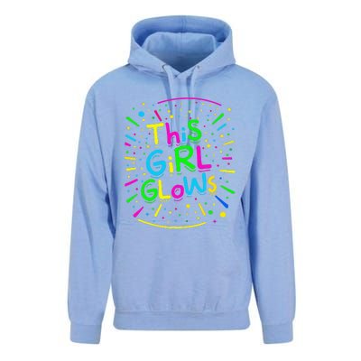 This Girl Glows For Tie Dye Bright Colors 80s And 90s Unisex Surf Hoodie