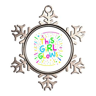 This Girl Glows For Tie Dye Bright Colors 80s And 90s Metallic Star Ornament