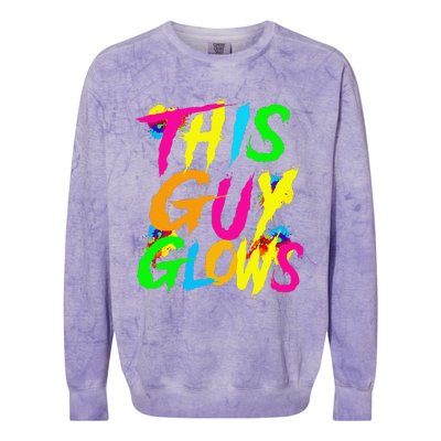 This Guy Glows Cute Boy Man Party Team Colorblast Crewneck Sweatshirt