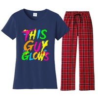 This Guy Glows Cute Boy Man Party Team Women's Flannel Pajama Set