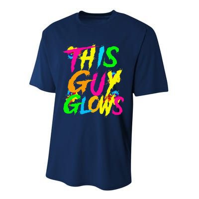 This Guy Glows Cute Boy Man Party Team Performance Sprint T-Shirt