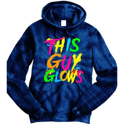 This Guy Glows Cute Boy Man Party Team Tie Dye Hoodie