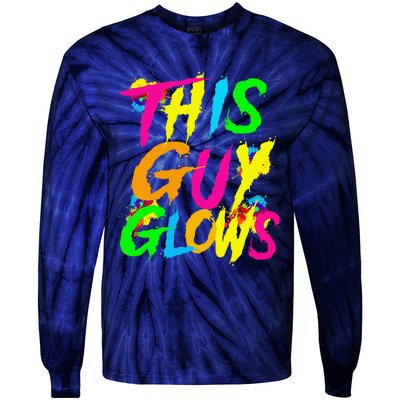 This Guy Glows Cute Boy Man Party Team Tie-Dye Long Sleeve Shirt