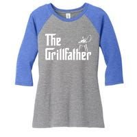 The Grillfather Gift Grill Fan Cool Gift Women's Tri-Blend 3/4-Sleeve Raglan Shirt