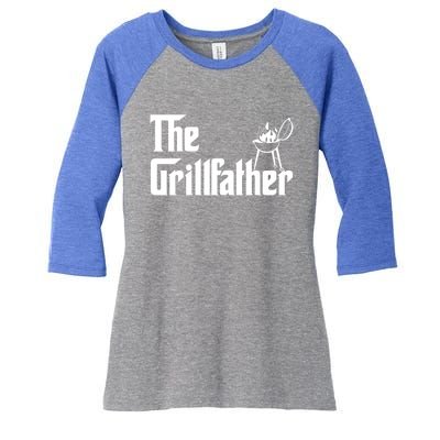 The Grillfather Gift Grill Fan Cool Gift Women's Tri-Blend 3/4-Sleeve Raglan Shirt