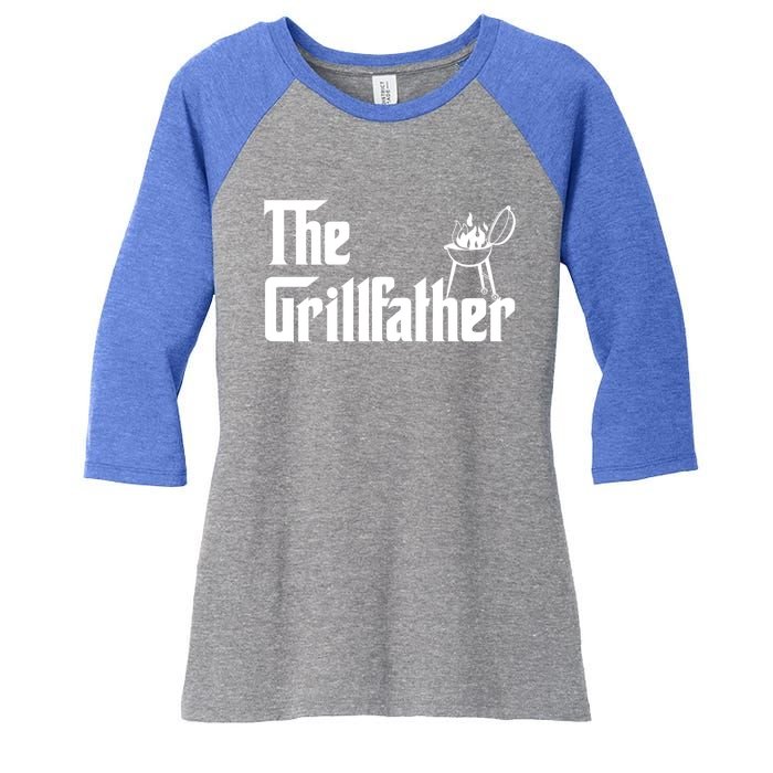 The Grillfather Gift Grill Fan Cool Gift Women's Tri-Blend 3/4-Sleeve Raglan Shirt