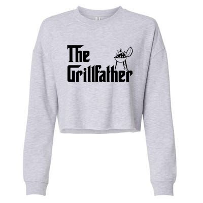 The Grillfather Gift Grill Fan Cool Gift Cropped Pullover Crew