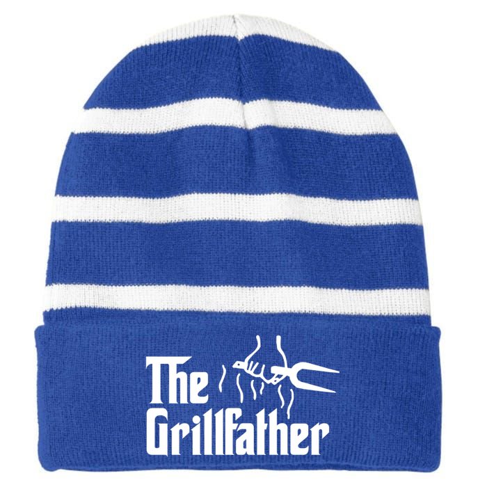 The Grillfather Gift Striped Beanie with Solid Band