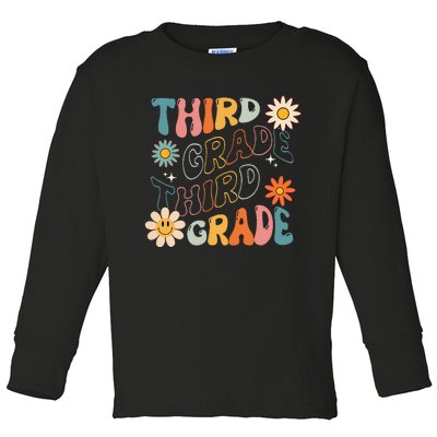 Third Grade Groovy Back To School Team Teacher Student Toddler Long Sleeve Shirt