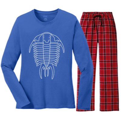 Trilobite Geology Geologist Fossil Collector Hunting Cool Gift Women's Long Sleeve Flannel Pajama Set 