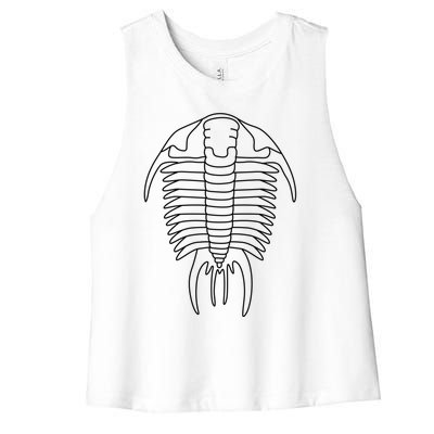 Trilobite Geology Geologist Fossil Collector Hunting Cool Gift Women's Racerback Cropped Tank