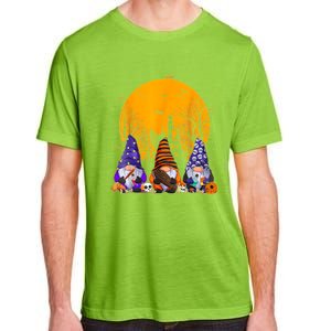 Three Gnomes Happy Halloween Fall Candy Corn Pumpkin Gnome Adult ChromaSoft Performance T-Shirt