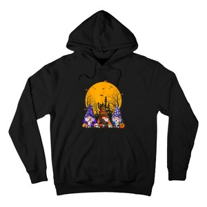 Three Gnomes Happy Halloween Fall Candy Corn Pumpkin Gnome Hoodie