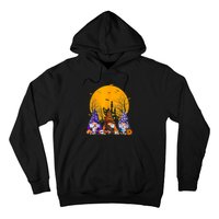 Three Gnomes Happy Halloween Fall Candy Corn Pumpkin Gnome Hoodie