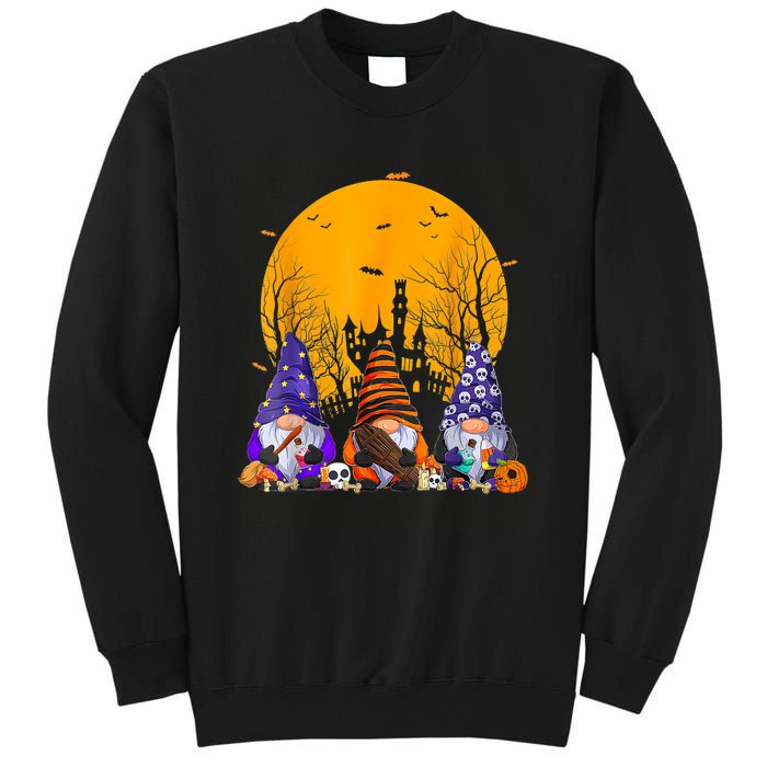 Three Gnomes Happy Halloween Fall Candy Corn Pumpkin Gnome Sweatshirt