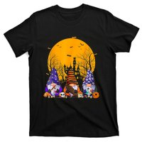 Three Gnomes Happy Halloween Fall Candy Corn Pumpkin Gnome T-Shirt