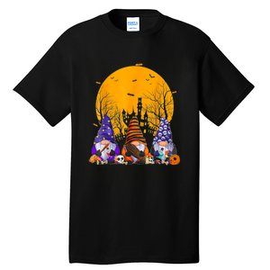 Three Gnomes Happy Halloween Fall Candy Corn Pumpkin Gnome Tall T-Shirt