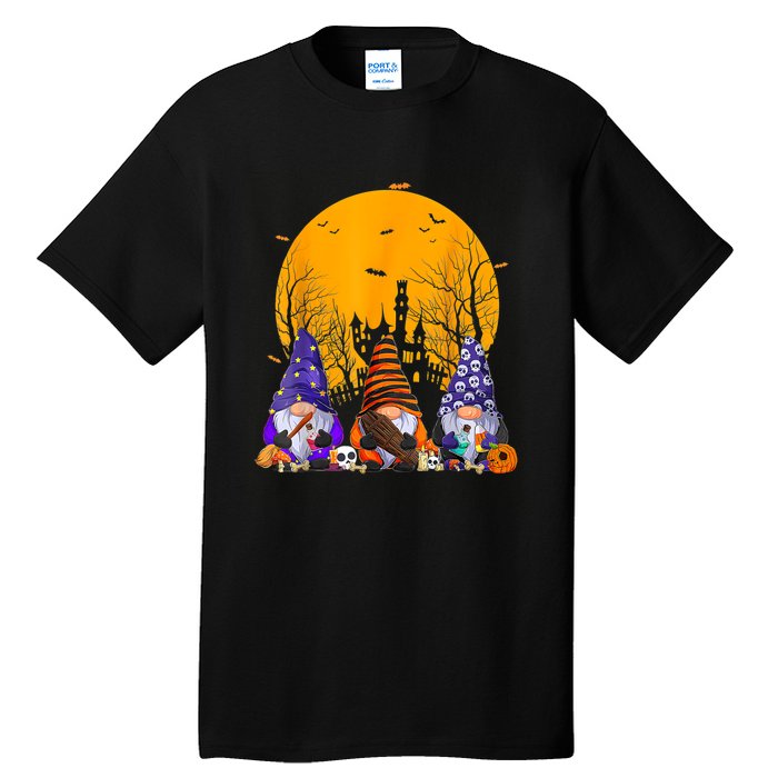 Three Gnomes Happy Halloween Fall Candy Corn Pumpkin Gnome Tall T-Shirt