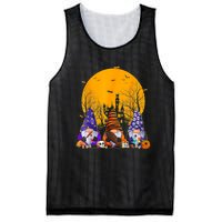 Three Gnomes Happy Halloween Fall Candy Corn Pumpkin Gnome Mesh Reversible Basketball Jersey Tank