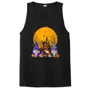 Three Gnomes Happy Halloween Fall Candy Corn Pumpkin Gnome PosiCharge Competitor Tank