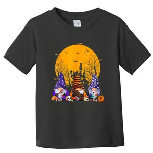 Three Gnomes Happy Halloween Fall Candy Corn Pumpkin Gnome Toddler T-Shirt