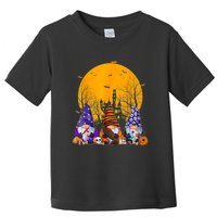 Three Gnomes Happy Halloween Fall Candy Corn Pumpkin Gnome Toddler T-Shirt