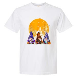 Three Gnomes Happy Halloween Fall Candy Corn Pumpkin Gnome Garment-Dyed Heavyweight T-Shirt