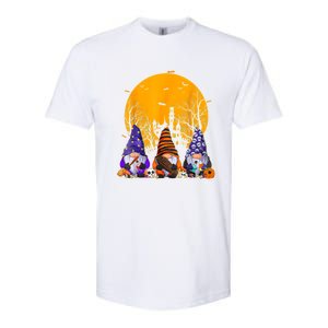 Three Gnomes Happy Halloween Fall Candy Corn Pumpkin Gnome Softstyle CVC T-Shirt