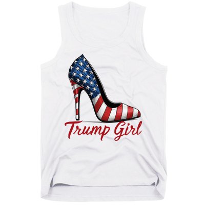 Trump Girl High Heel Stilettos American Flag Trump 2024 Tank Top