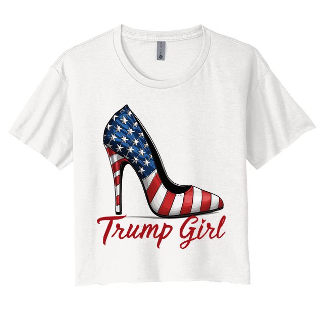 Trump Girl High Heel Stilettos American Flag Trump 2024 Crop Top