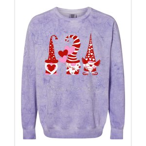 Three Gnomes Holding Hearts Valentiness Love Colorblast Crewneck Sweatshirt